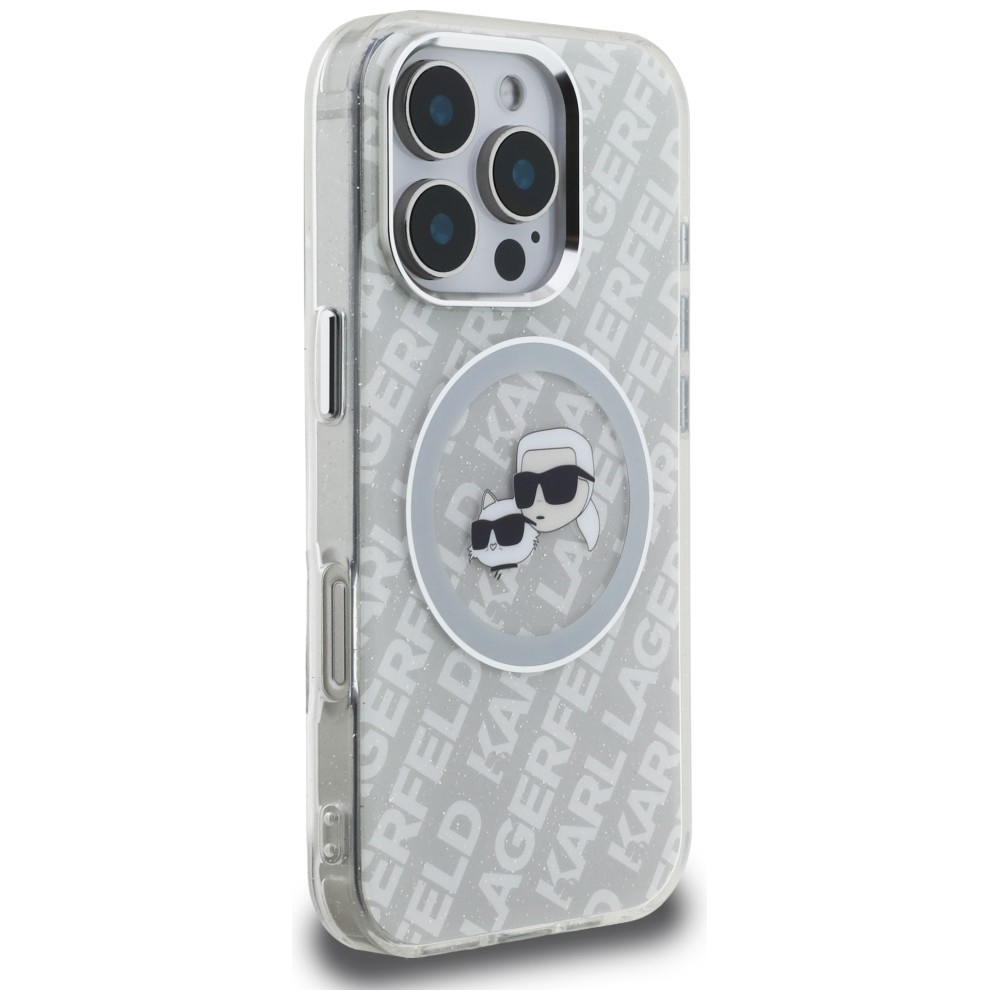 iTok webáruház - Karl Lagerfeld Karl Lagerfeld IML Glitter Karl & Choupette Heads Logo MagSafe tok iPhone 16 Pro-hoz (szürke) 4 Karl Lagerfeld IML Glitter Karl & Choupette Heads Logo MagSafe Case for iPhone 16 Pro (szürke)
