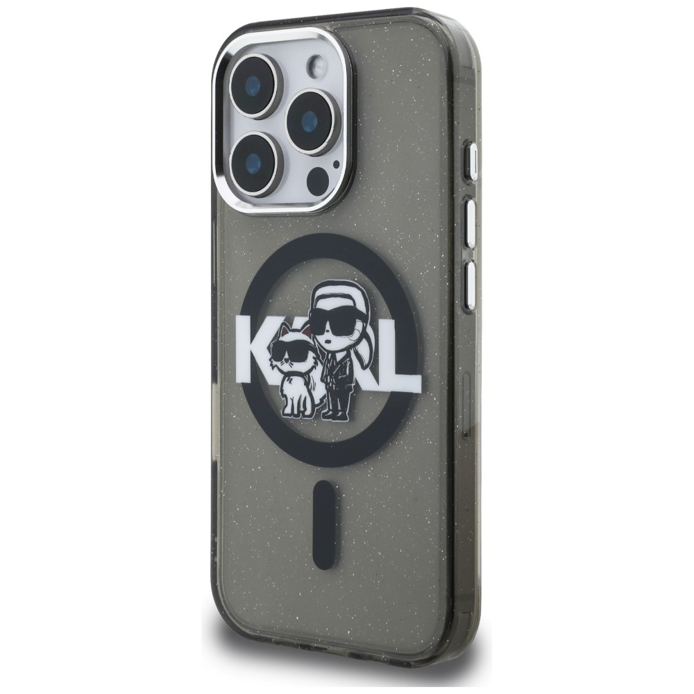 iTok webáruház - Karl Lagerfeld Karl Lagerfeld IML Glitter Karl & Choupette Sketch Logo MagSafe tok iPhone 16 Pro készülékhez (fekete) 2 Karl Lagerfeld IML Glitter Karl & Choupette Sketch Logo MagSafe Case for iPhone 16 Pro (fekete)