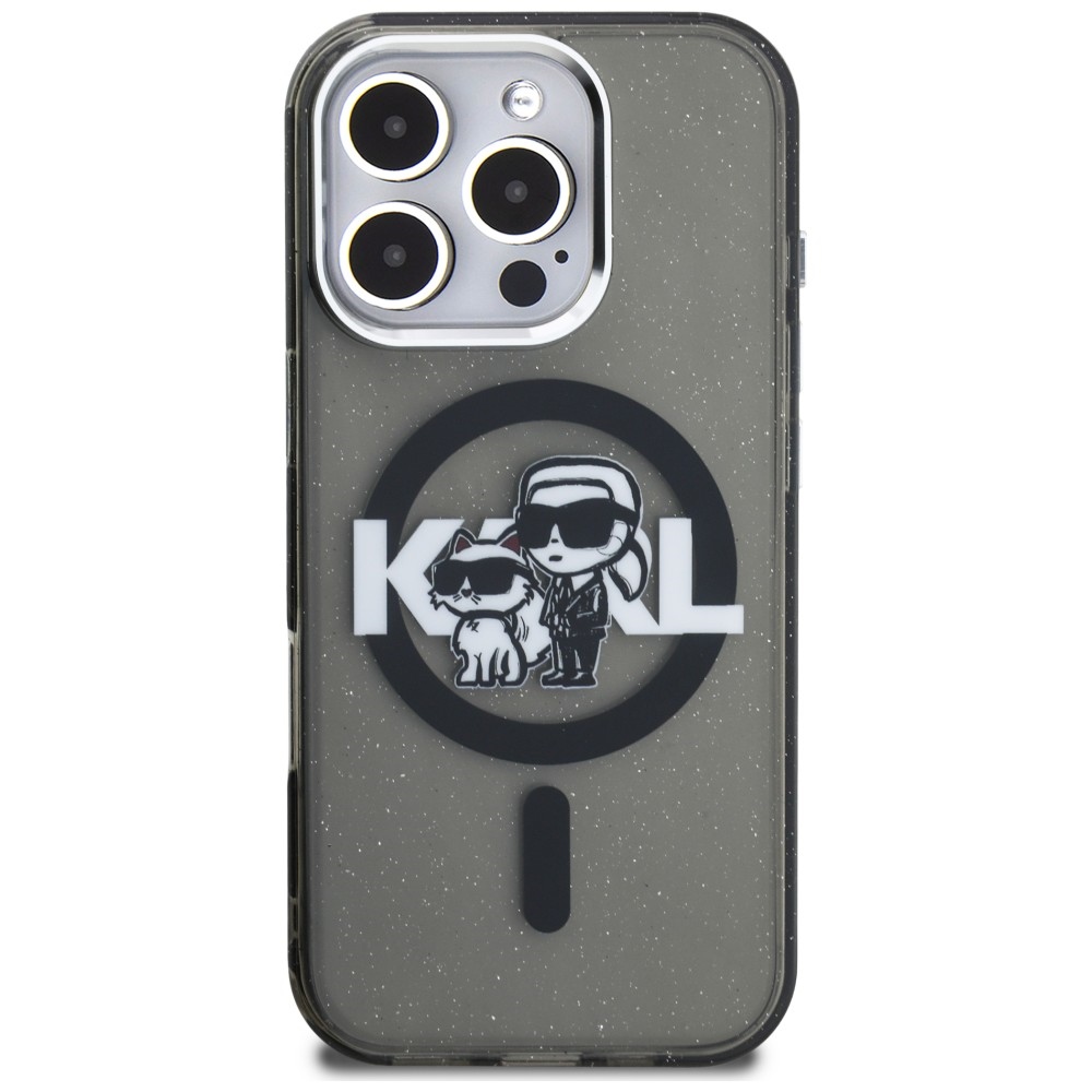 iTok webáruház - Karl Lagerfeld Karl Lagerfeld IML Glitter Karl & Choupette Sketch Logo MagSafe tok iPhone 16 Pro készülékhez (fekete) 3 Karl Lagerfeld IML Glitter Karl & Choupette Sketch Logo MagSafe Case for iPhone 16 Pro (fekete)