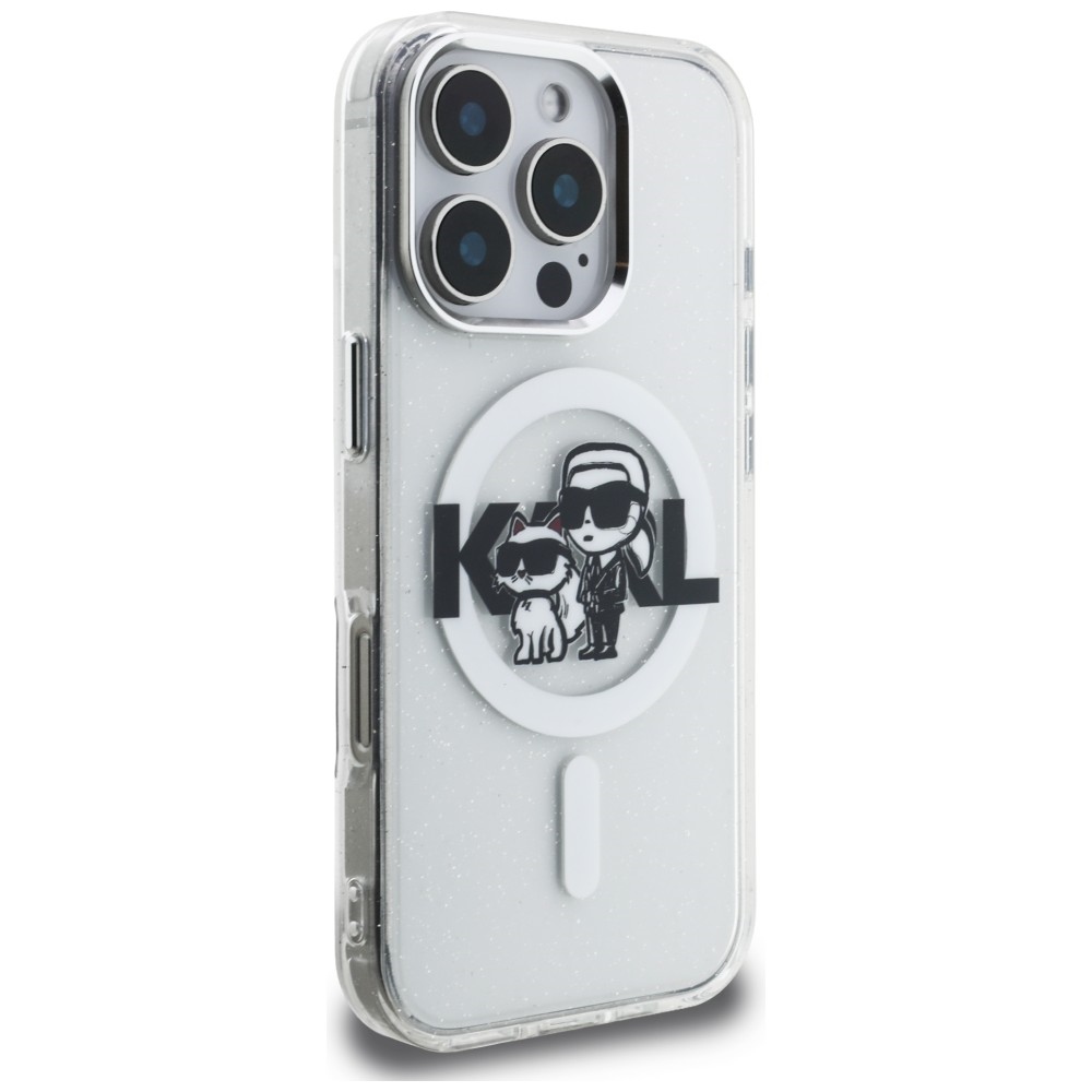 iTok webáruház - Karl Lagerfeld Karl Lagerfeld IML Glitter Karl & Choupette Sketch Logo MagSafe tok iPhone 16 Pro készülékhez (átlátszó) 4 Karl Lagerfeld IML Glitter Karl & Choupette Sketch Logo MagSafe Case for iPhone 16 Pro (átlátszó)