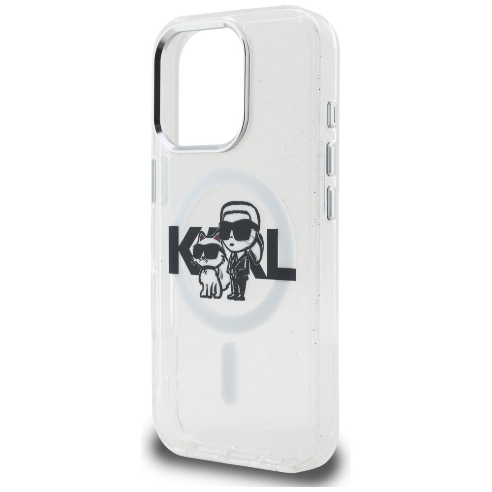 iTok webáruház - Karl Lagerfeld Karl Lagerfeld IML Glitter Karl & Choupette Sketch Logo MagSafe tok iPhone 16 Pro készülékhez (átlátszó) 6 Karl Lagerfeld IML Glitter Karl & Choupette Sketch Logo MagSafe Case for iPhone 16 Pro (átlátszó)