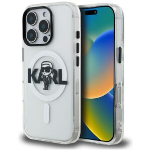 Karl Lagerfeld IML Karl Sketch Logo MagSafe tok iPhone 16 Pro készülékhez (átlátszó)