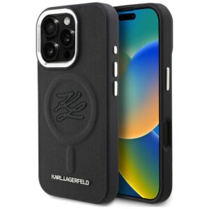 Karl Lagerfeld Initial & Metal Logo MagSafe tok iPhone 16 Pro (fekete)