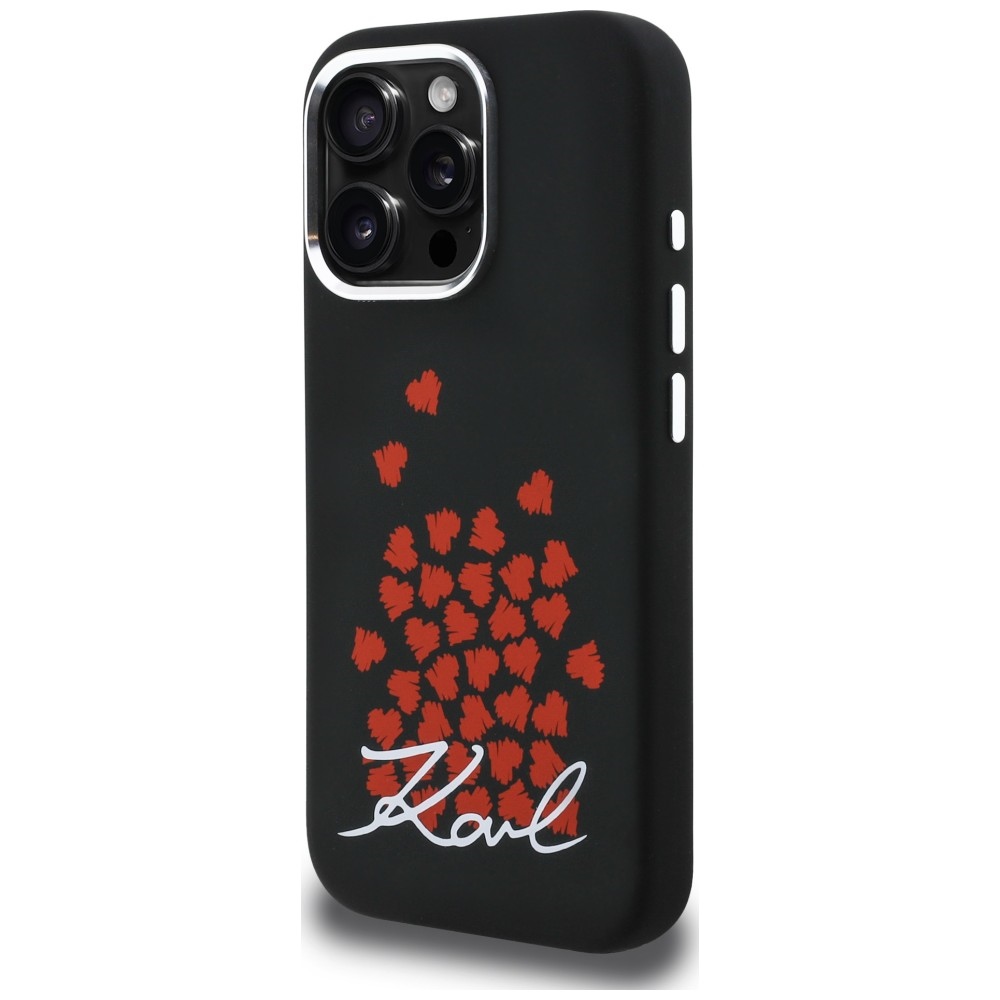 iTok webáruház - Karl Lagerfeld Karl Lagerfeld Silicone Heart Sign Logo MagSafe tok iPhone 16 Pro készülékhez (fekete) 2 Karl Lagerfeld Silicone Heart Sign Logo MagSafe Case for iPhone 16 Pro (fekete)