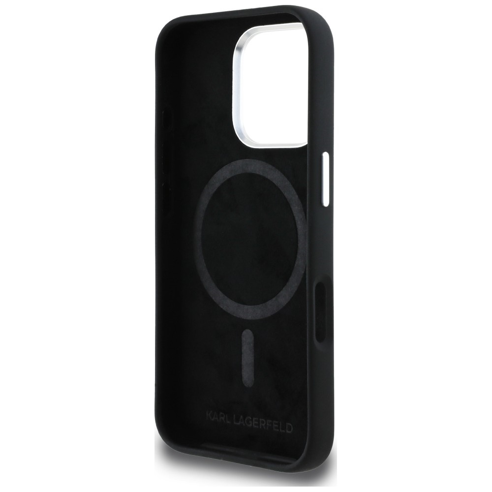iTok webáruház - Karl Lagerfeld Karl Lagerfeld Silicone Heart Sign Logo MagSafe tok iPhone 16 Pro készülékhez (fekete) 7 Karl Lagerfeld Silicone Heart Sign Logo MagSafe Case for iPhone 16 Pro (fekete)