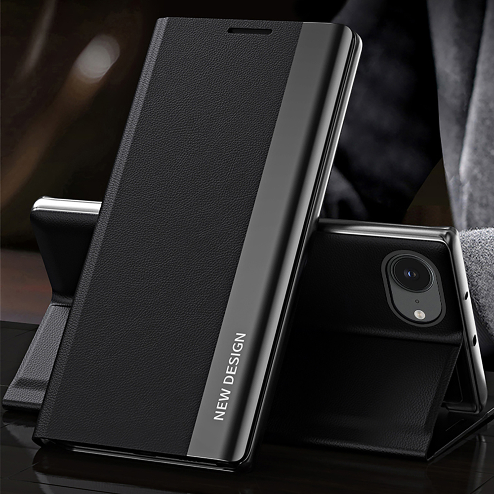 iTok webáruház - Hurtel Sleep Case Pro tok iPhone 16e / 17e készülékhez, fedéllel és állvánnyal (fekete) 2 Sleep Case Pro for iPhone 16e / 17e with flap and stand (fekete)
