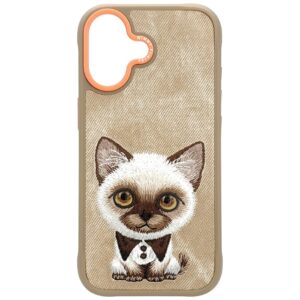 Nimmy Big Eyed Pet 2.0 Cat tok iPhone 17 készülékhez (bézs)