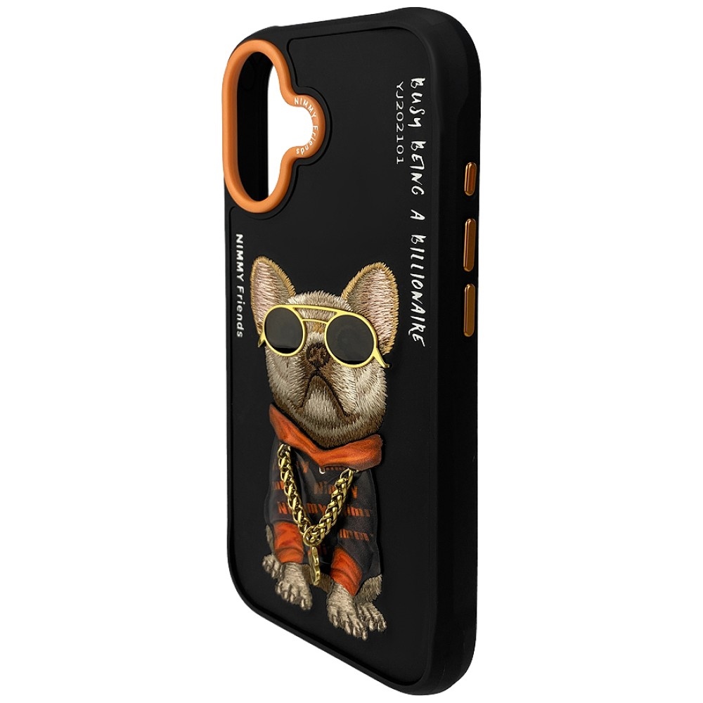 iTok webáruház - Hurtel Nimmy Glasses Cool Dog tok iPhone 17-hez (fekete) 2 Nimmy Glasses Cool Dog iPhone 17 Case (fekete)