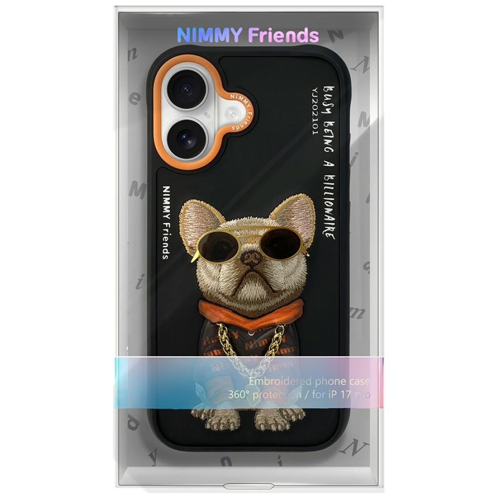 iTok webáruház - Hurtel Nimmy Glasses Cool Dog tok iPhone 17-hez (fekete) 7 Nimmy Glasses Cool Dog iPhone 17 Case (fekete)