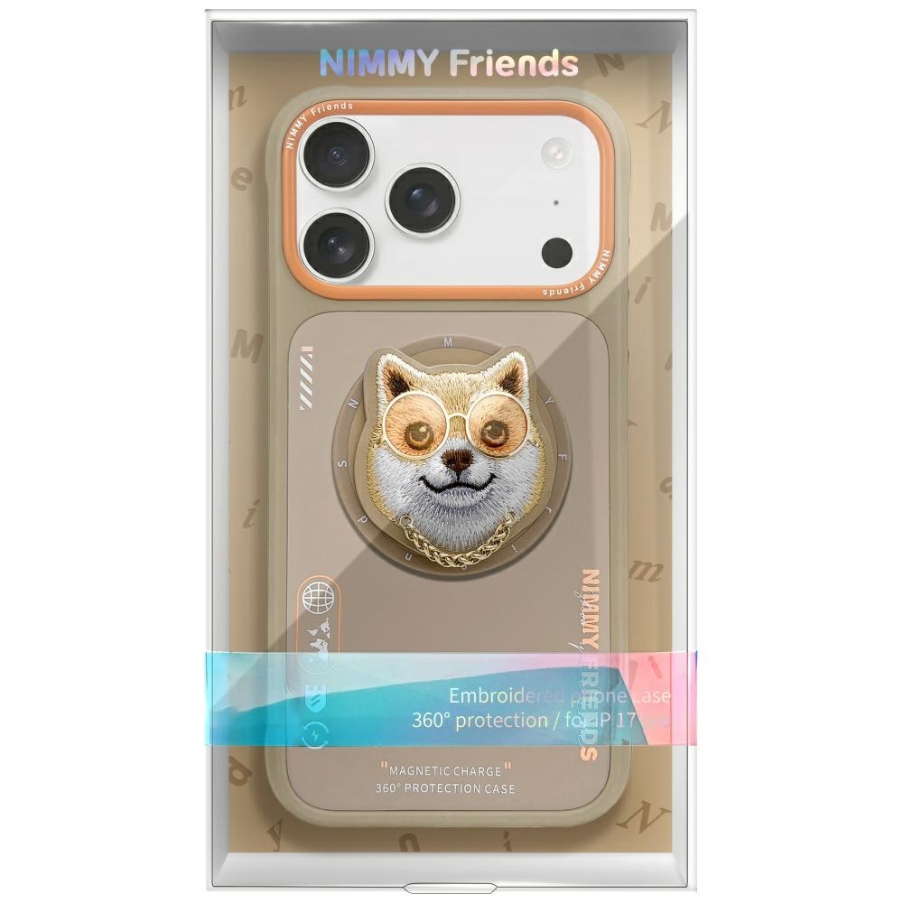 iTok webáruház - Hurtel Nimmy Glasses Cool Dog MagSafe tok iPhone 17-hez (bézs) 2 Nimmy Glasses Cool nag MagSafe Case for iPhone 17 (bézs)