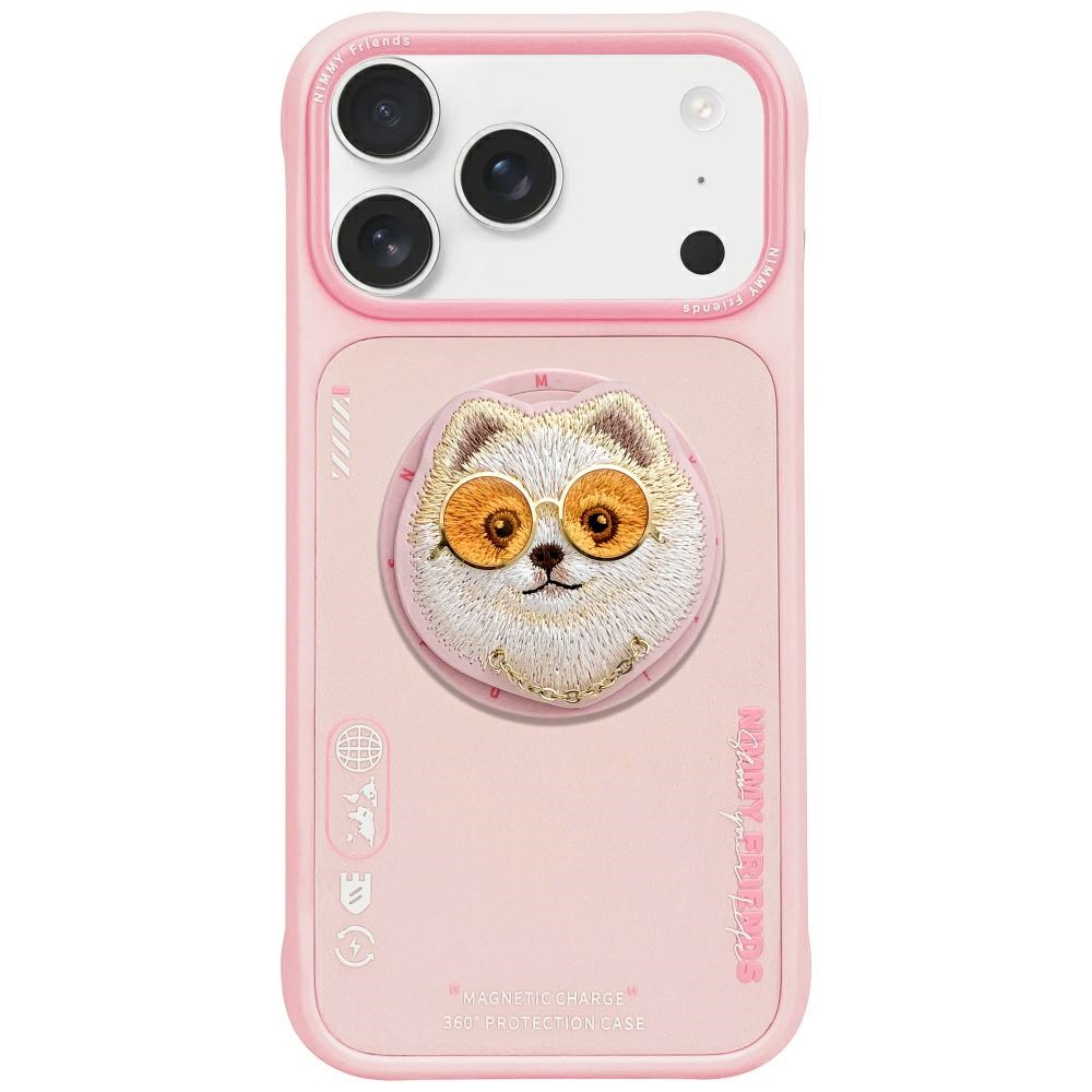 iTok webáruház - Hurtel Nimmy Glasses Cool Dog MagSafe tok iPhone 17-hez (rózsaszín) 1 Nimmy Glasses Cool Dog MagSafe Case for iPhone 17 (rózsaszín)