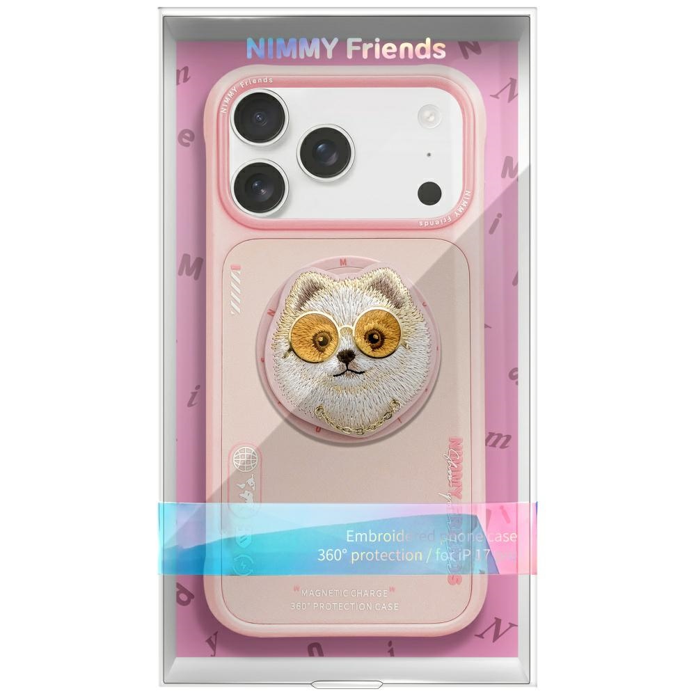 iTok webáruház - Hurtel Nimmy Glasses Cool Dog MagSafe tok iPhone 17-hez (rózsaszín) 2 Nimmy Glasses Cool Dog MagSafe Case for iPhone 17 (rózsaszín)