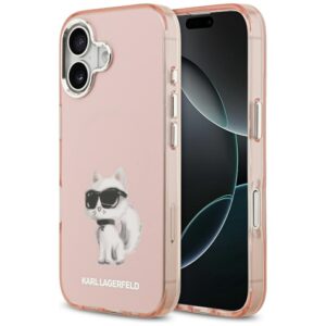Karl Lagerfeld IML Aquarelle Choupette & Logo MagSafe iPhone 17 tok (rózsaszín)