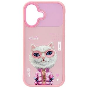 Nimmy Cool&Cute 2.0 macskás tok iPhone 17-hez (rózsaszín)