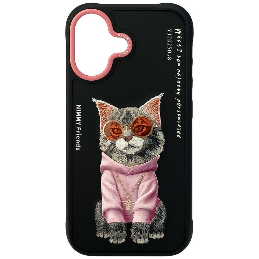 iTok webáruház - Hurtel Nimmy Glasses Cool Cat tok iPhone 17-hez (fekete) 1 Nimmy Glasses Cool Cat case for iPhone 17 (fekete)