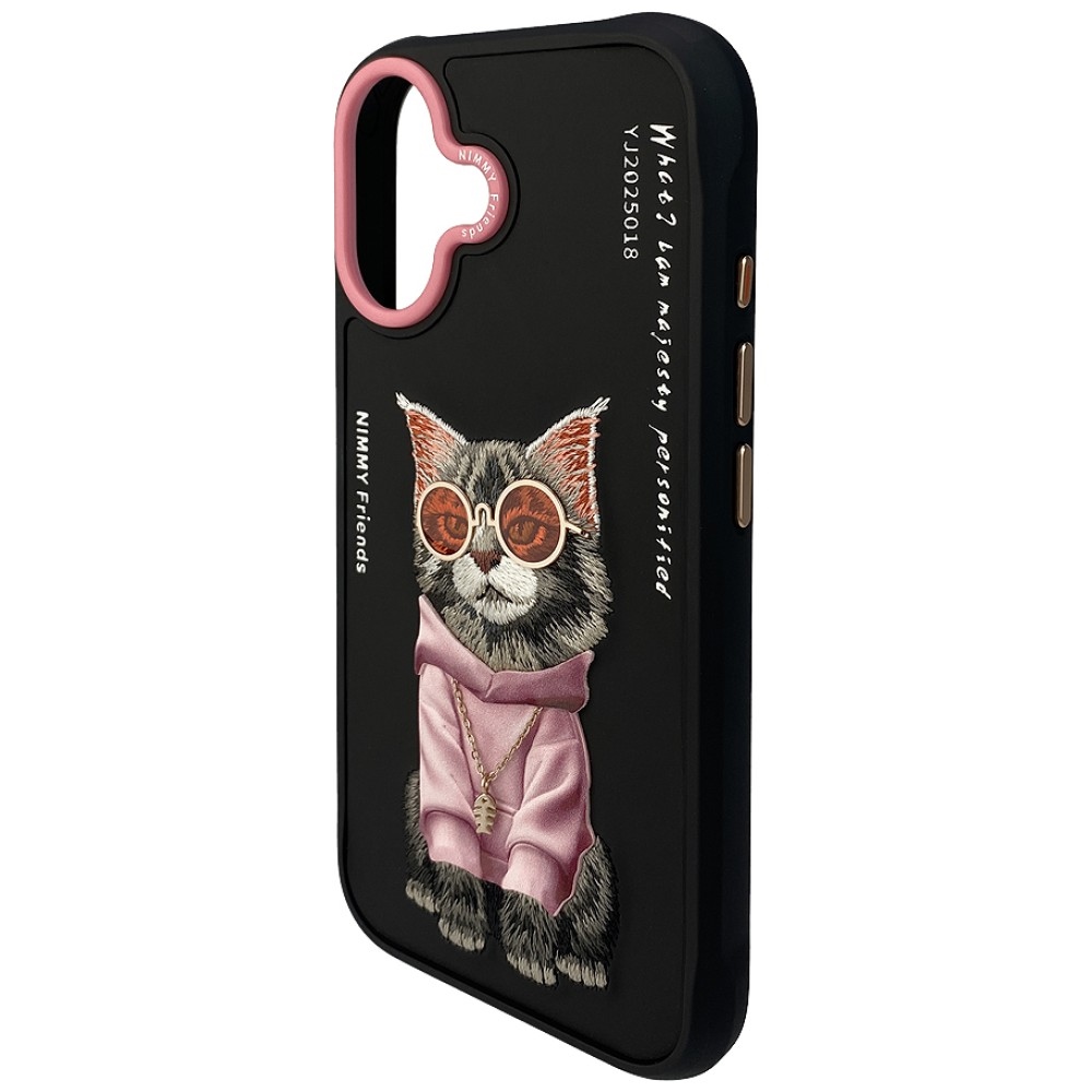 iTok webáruház - Hurtel Nimmy Glasses Cool Cat tok iPhone 17-hez (fekete) 5 Nimmy Glasses Cool Cat case for iPhone 17 (fekete)