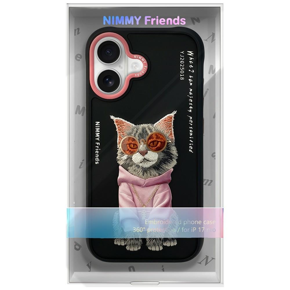 iTok webáruház - Hurtel Nimmy Glasses Cool Cat tok iPhone 17-hez (fekete) 7 Nimmy Glasses Cool Cat case for iPhone 17 (fekete)