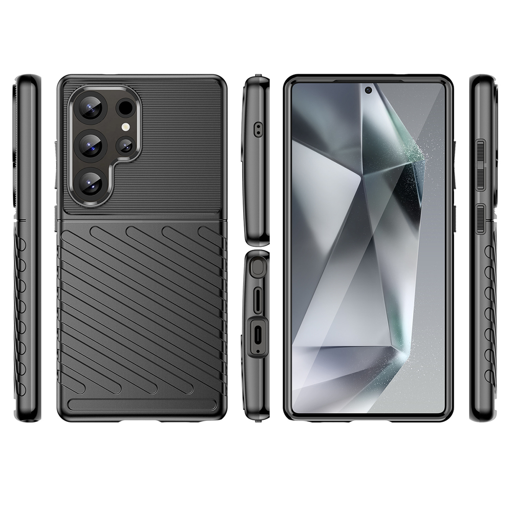 iTok webáruház - Hurtel Thunder Case szilikon tok Samsung Galaxy S25 Ultra készülékhez (fekete) 3 Thunder Case Samsung Galaxy S25 Ultra Silicone Armored Case (fekete)