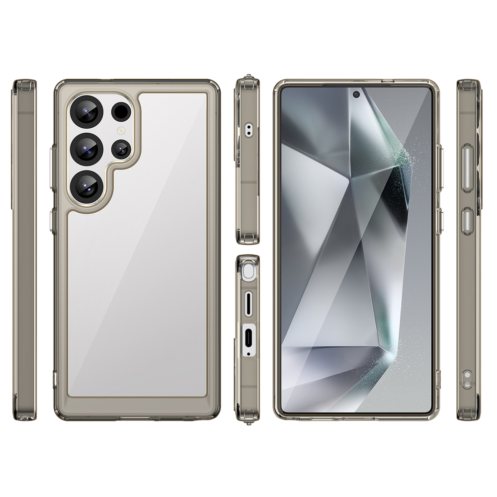 iTok webáruház - Hurtel Outer Space Case szilikon tok Samsung Galaxy S25 Ultra készülékhez (átlátszó fekete) 2 Outer Space Case with Gel Frame for Samsung Galaxy S25 Ultra (átlátszó fekete)