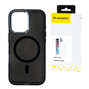 Wozinsky Glitter Case MagSafe tok Samsung Galaxy S25 Ultra (fekete csillámos)