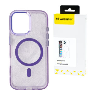 Wozinsky Glitter Case MagSafe tok Samsung Galaxy S25 Ultra (lila csillámos)