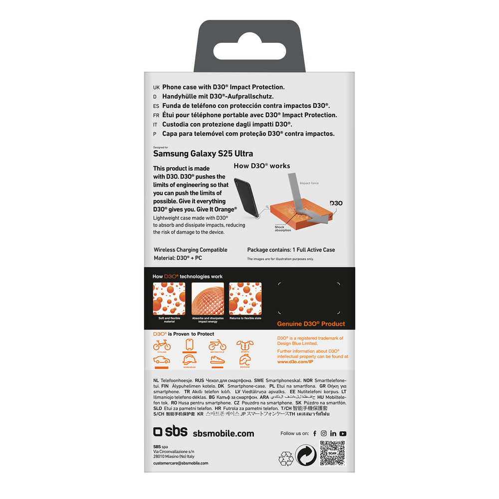 iTok webáruház - SBS SBS D3O tok Samsung Galaxy S25 Ultra készülékhez (fekete) 3 SBS D3O Case for Samsung Galaxy S25 Ultra (fekete)