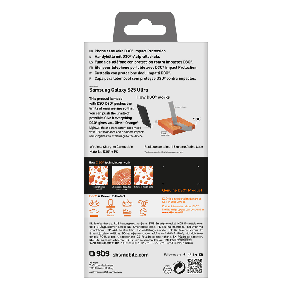 iTok webáruház - SBS SBS D3O tok Samsung Galaxy S25 Ultra készülékhez (átlátszó) 5 SBS D3O Case for Samsung Galaxy S25 Ultra (átlátszó)