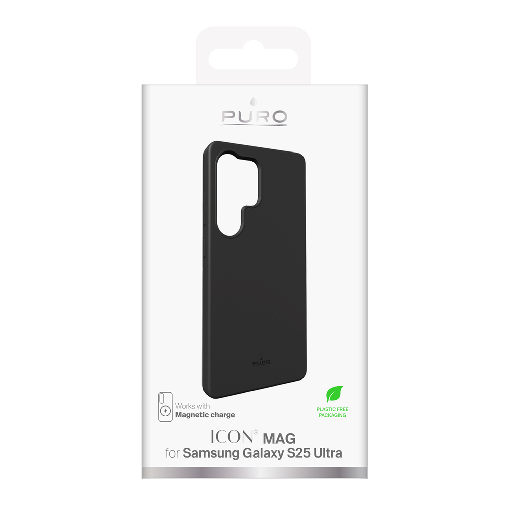 iTok webáruház - Puro Puro Icon Mag szilikon tok MagSafe támogatással Samsung Galaxy S25 Ultra készülékhez (fekete) 4 Puro Icon Mag Silicone Case with MagSafe for Samsung Galaxy S25 Ultra (fekete)