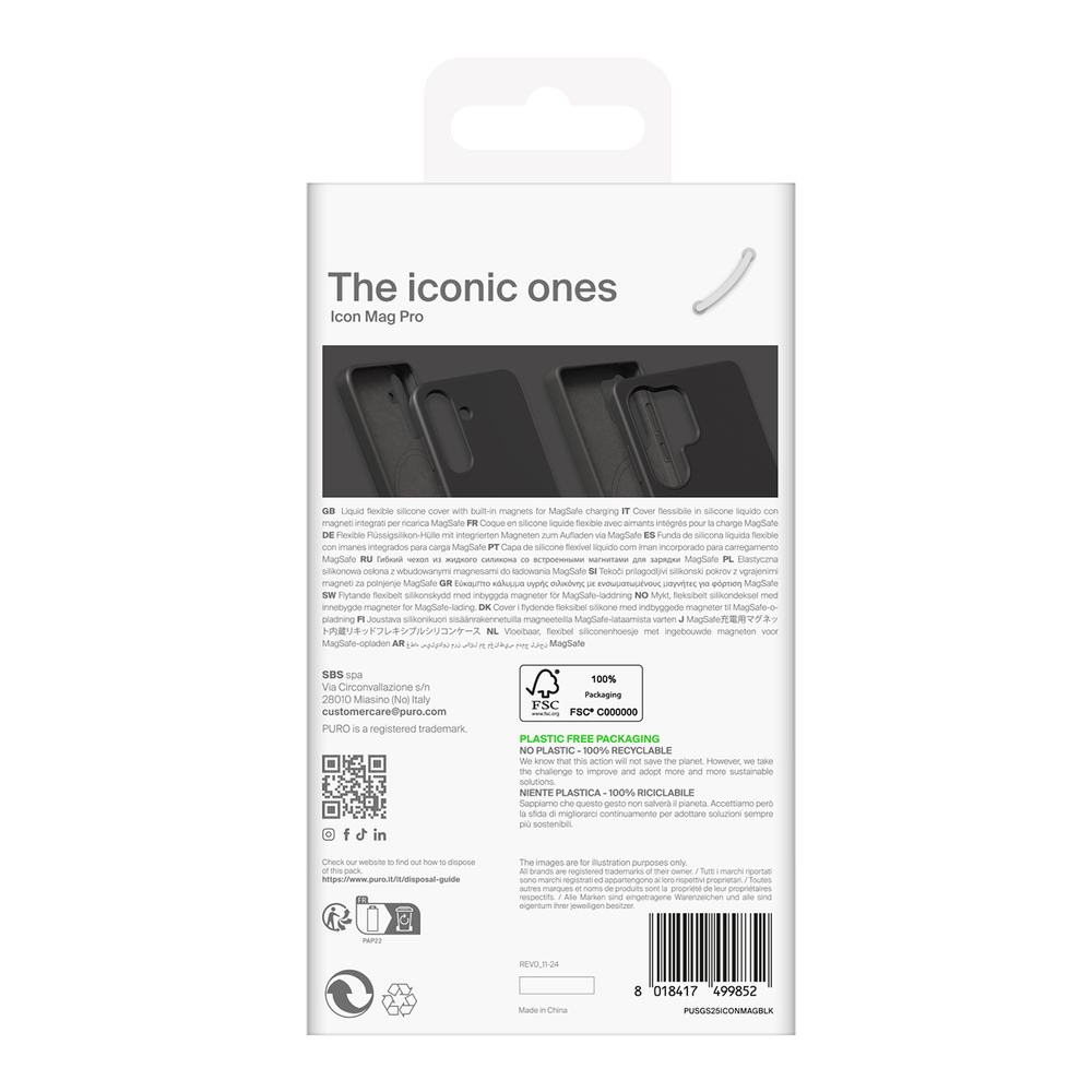 iTok webáruház - Puro Puro Icon Mag szilikon tok MagSafe támogatással Samsung Galaxy S25 Ultra készülékhez (fekete) 5 Puro Icon Mag Silicone Case with MagSafe for Samsung Galaxy S25 Ultra (fekete)