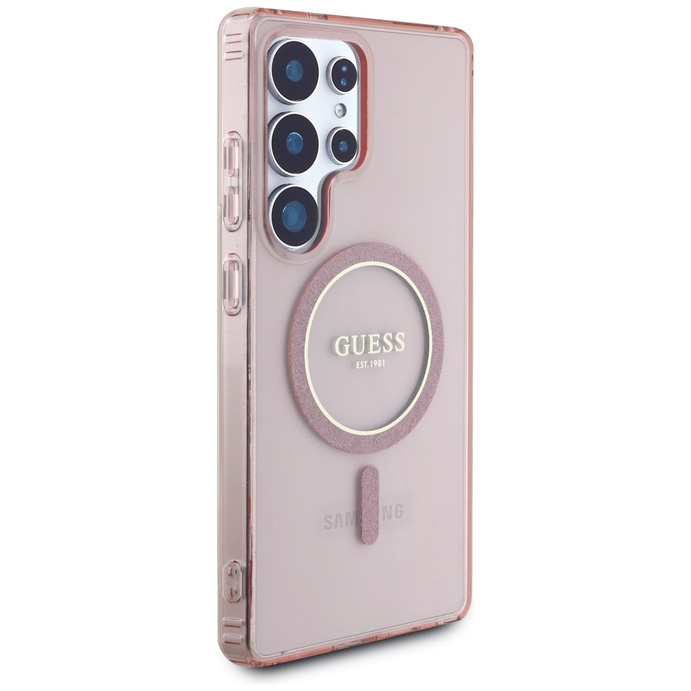 iTok webáruház - Guess Guess Glitter Circle Classic Logo MagSafe tok Samsung Galaxy S25 Ultra készülékhez (rózsaszín) 4 Guess Glitter Circle Classic Logo MagSafe case for Samsung Galaxy S25 Ultra (rózsaszín)