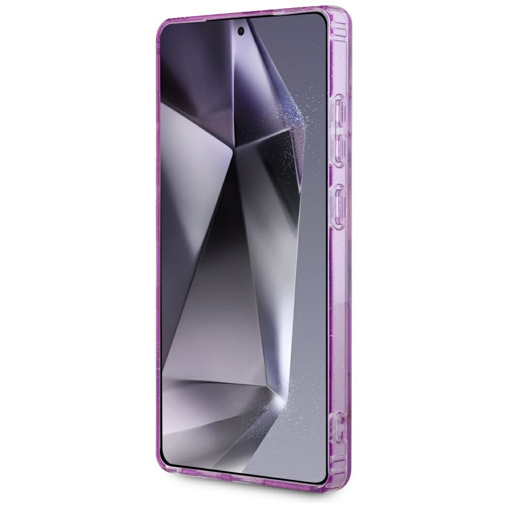 iTok webáruház - Guess Guess Glitter Flowers Triangle Buttons MagSafe tok Samsung Galaxy S25 Ultra (lila) 5 Guess Glitter Flowers Triangle Buttons MagSafe case for Samsung Galaxy S25 Ultra (lila)