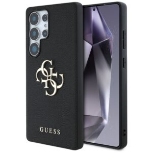 Guess Grained Big 4G Logo Small Classic Logo tok Samsung Galaxy S25 Ultra készülékhez, fekete