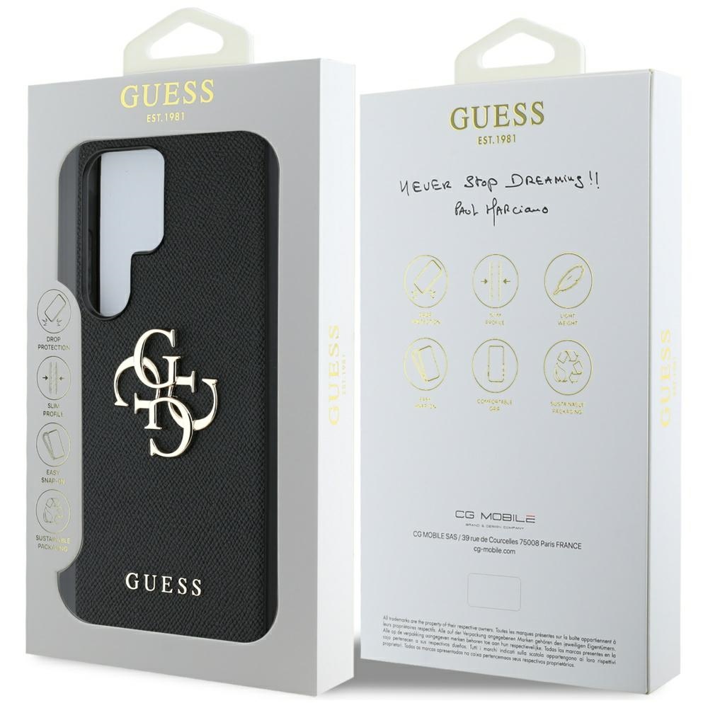 iTok webáruház - Guess Guess Grained Big 4G Logo Small Classic Logo tok Samsung Galaxy S25 Ultra készülékhez, fekete 8 Guess Grained Big 4G Logo Small Classic Logo case for Samsung Galaxy S25 Ultra black
