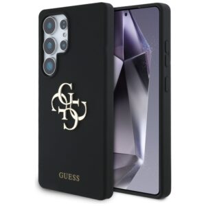 Guess Silicone Big 4G Logo Bottom Script szilikon tok Samsung Galaxy S25 Ultra készülékhez (fekete)