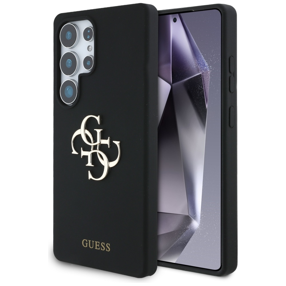 iTok webáruház - Guess Guess Silicone Big 4G Logo Bottom Script szilikon tok Samsung Galaxy S25 Ultra készülékhez (fekete) 1 Guess Silicone Big 4G Logo Bottom Script case for Samsung Galaxy S25 Ultra (fekete)