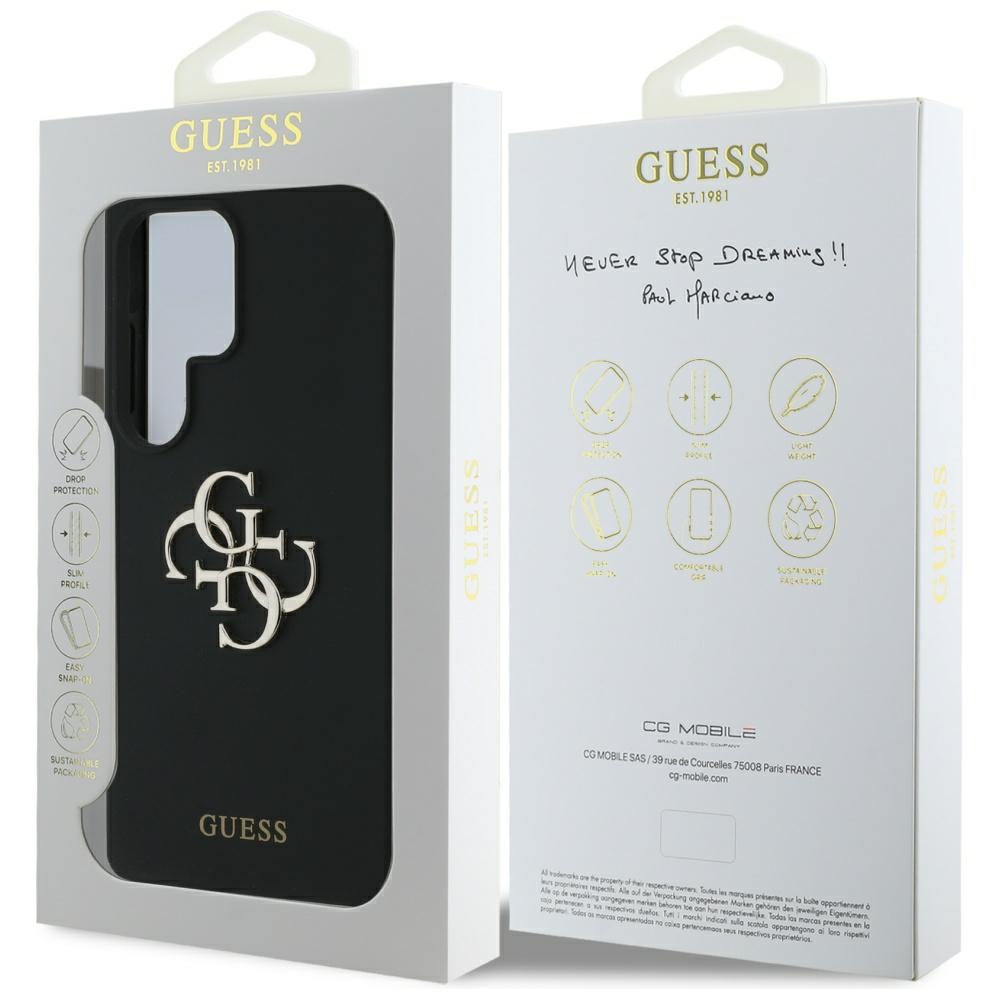 iTok webáruház - Guess Guess Silicone Big 4G Logo Bottom Script szilikon tok Samsung Galaxy S25 Ultra készülékhez (fekete) 8 Guess Silicone Big 4G Logo Bottom Script case for Samsung Galaxy S25 Ultra (fekete)