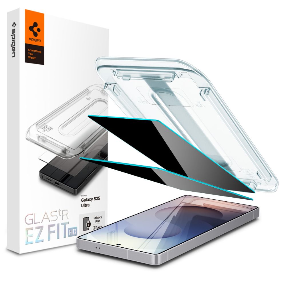 iTok webáruház - Spigen Spigen Glas.TR „Ez Fit” Privacy edzett üveg 2 db Samsung Galaxy S25 Ultra készülékhez 1 Spigen Glas.TR "Ez Fit" Privacy 2-pack for Samsung Galaxy S25 Ultra