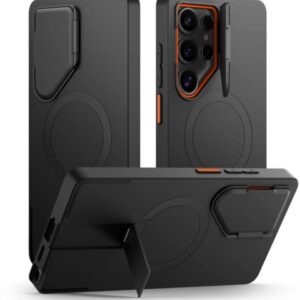 Tech-Protect Kevlar Aura MagSafe tok Samsung Galaxy S25 Ultra készülékhez (fekete/narancssárga)