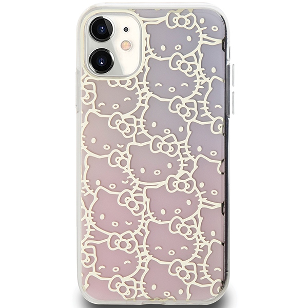 iTok webáruház - Hello Kitty Hello Kitty IML Gradient Electrop Crowded Kitty Head tok iPhone 11 / Xr (rózsaszín) 3 Hello Kitty IML Gradient Electrop Crowded Kitty Head Case for iPhone 11 / Xr (rózsaszín)
