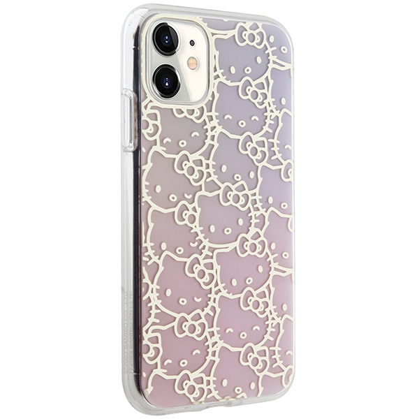 iTok webáruház - Hello Kitty Hello Kitty IML Gradient Electrop Crowded Kitty Head tok iPhone 11 / Xr (rózsaszín) 4 Hello Kitty IML Gradient Electrop Crowded Kitty Head Case for iPhone 11 / Xr (rózsaszín)