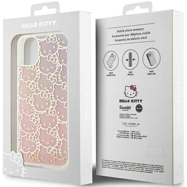 iTok webáruház - Hello Kitty Hello Kitty IML Gradient Electrop Crowded Kitty Head tok iPhone 11 / Xr (rózsaszín) 8 Hello Kitty IML Gradient Electrop Crowded Kitty Head Case for iPhone 11 / Xr (rózsaszín)