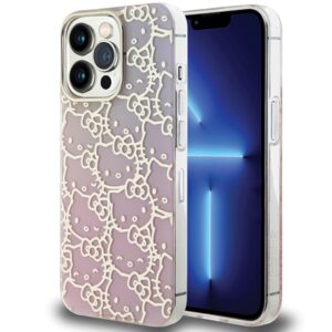 Hello Kitty IML Gradient Electrop Crowded Kitty Head tok iPhone 13 Pro / 13 (rózsaszín)