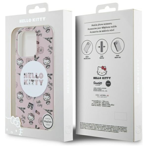 iTok webáruház - Hello Kitty Hello Kitty IML All Over Paris MagSafe tok iPhone 16 Pro készülékhez (rózsaszín) 8 Hello Kitty IML All Over Paris Magsafe iPhone 16 Pro Case (rózsaszín)