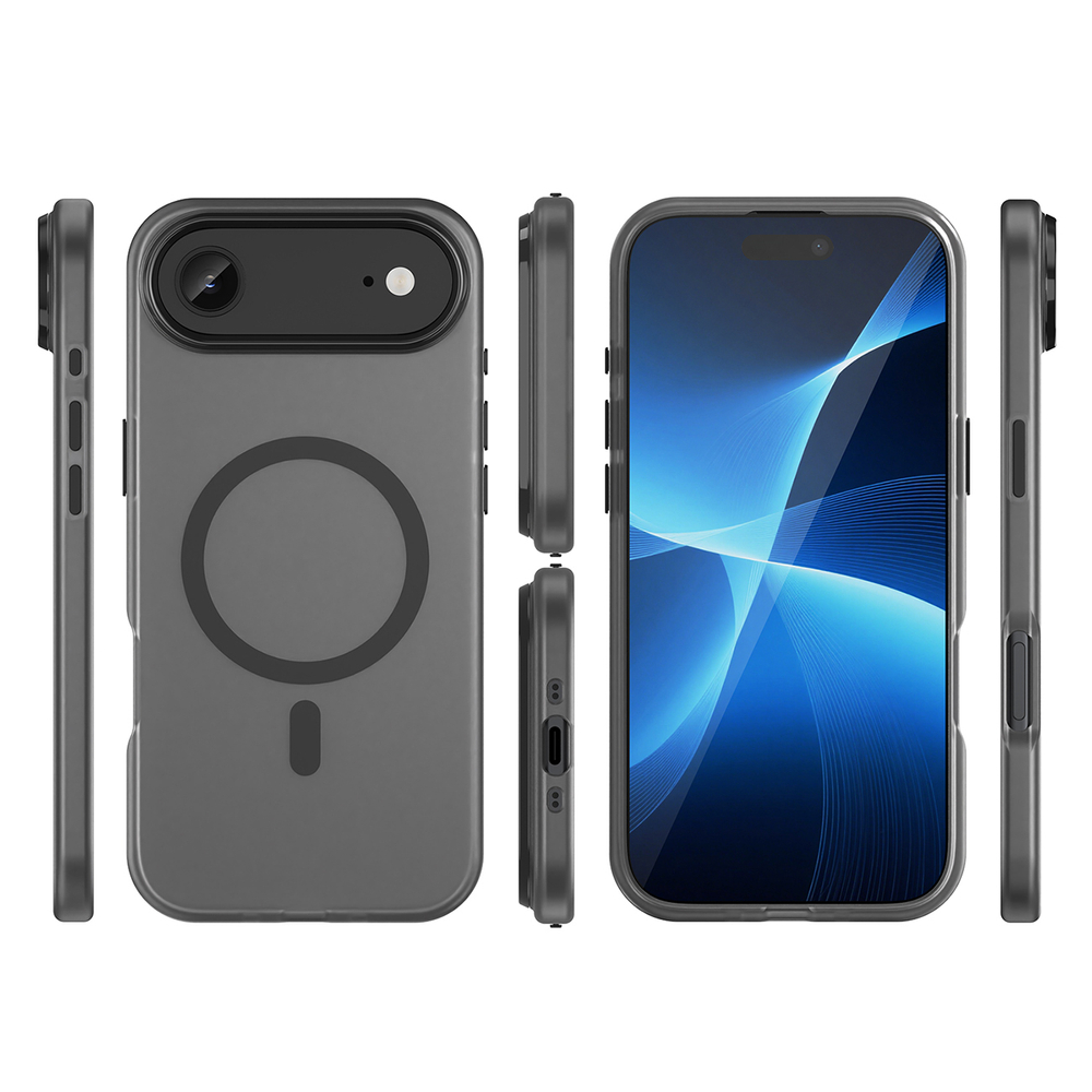 iTok webáruház - Hurtel Magnetic Abrasive tok iPhone 17 Air készülékhez, MagSafe-kompatibilis (matt fekete) 3 Magnetic Abrasive iPhone 17 Air Case Compatible with MagSafe (matt fekete)