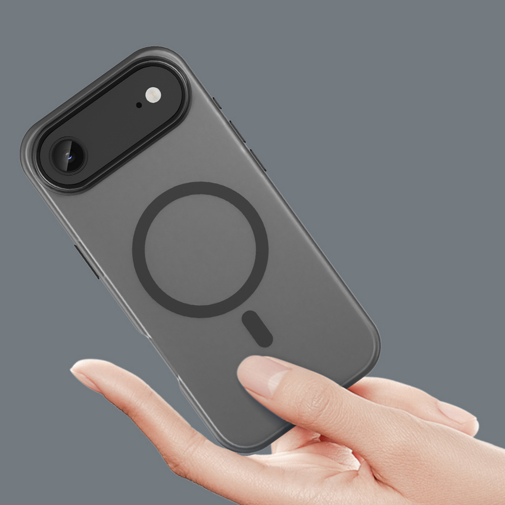 iTok webáruház - Hurtel Magnetic Abrasive tok iPhone 17 Air készülékhez, MagSafe-kompatibilis (matt fekete) 5 Magnetic Abrasive iPhone 17 Air Case Compatible with MagSafe (matt fekete)