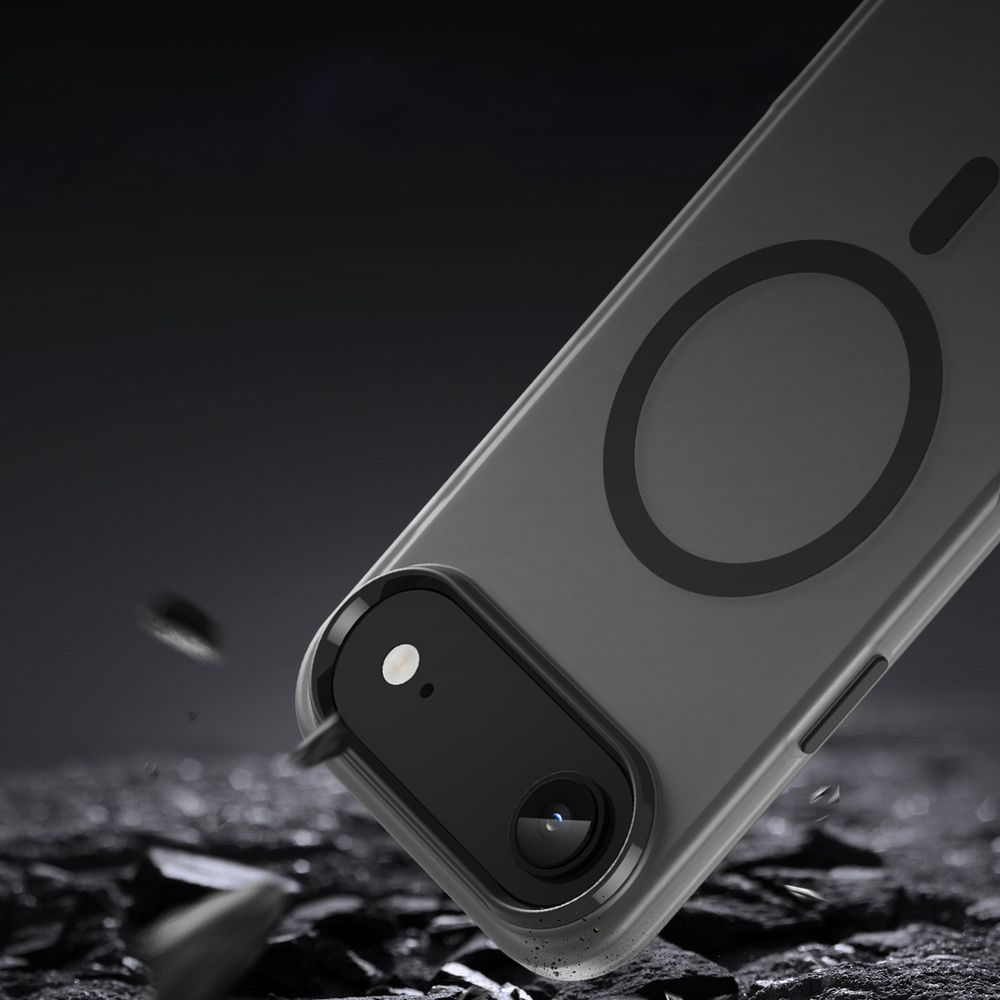 iTok webáruház - Hurtel Magnetic Abrasive tok iPhone 17 Air készülékhez, MagSafe-kompatibilis (matt fekete) 7 Magnetic Abrasive iPhone 17 Air Case Compatible with MagSafe (matt fekete)