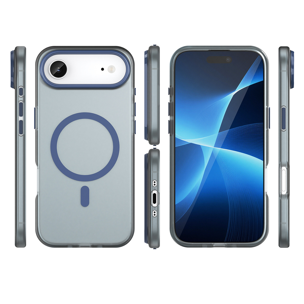 iTok webáruház - Hurtel Magnetic Abrasive tok iPhone 17 Air készülékhez MagSafe kompatibilitással (matt kék) 3 Magnetic Abrasive iPhone 17 Air Case Compatible with MagSafe (matt kék)
