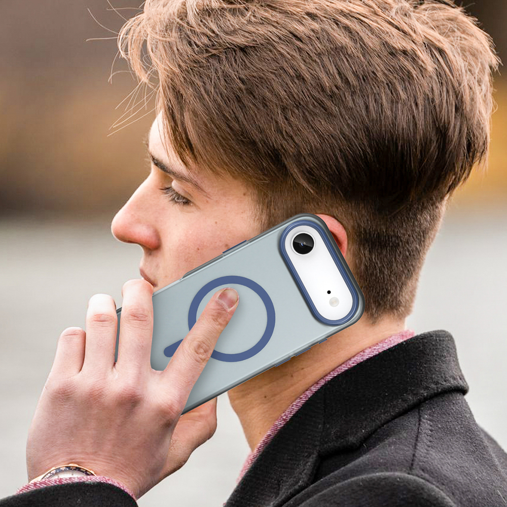 iTok webáruház - Hurtel Magnetic Abrasive tok iPhone 17 Air készülékhez MagSafe kompatibilitással (matt kék) 7 Magnetic Abrasive iPhone 17 Air Case Compatible with MagSafe (matt kék)