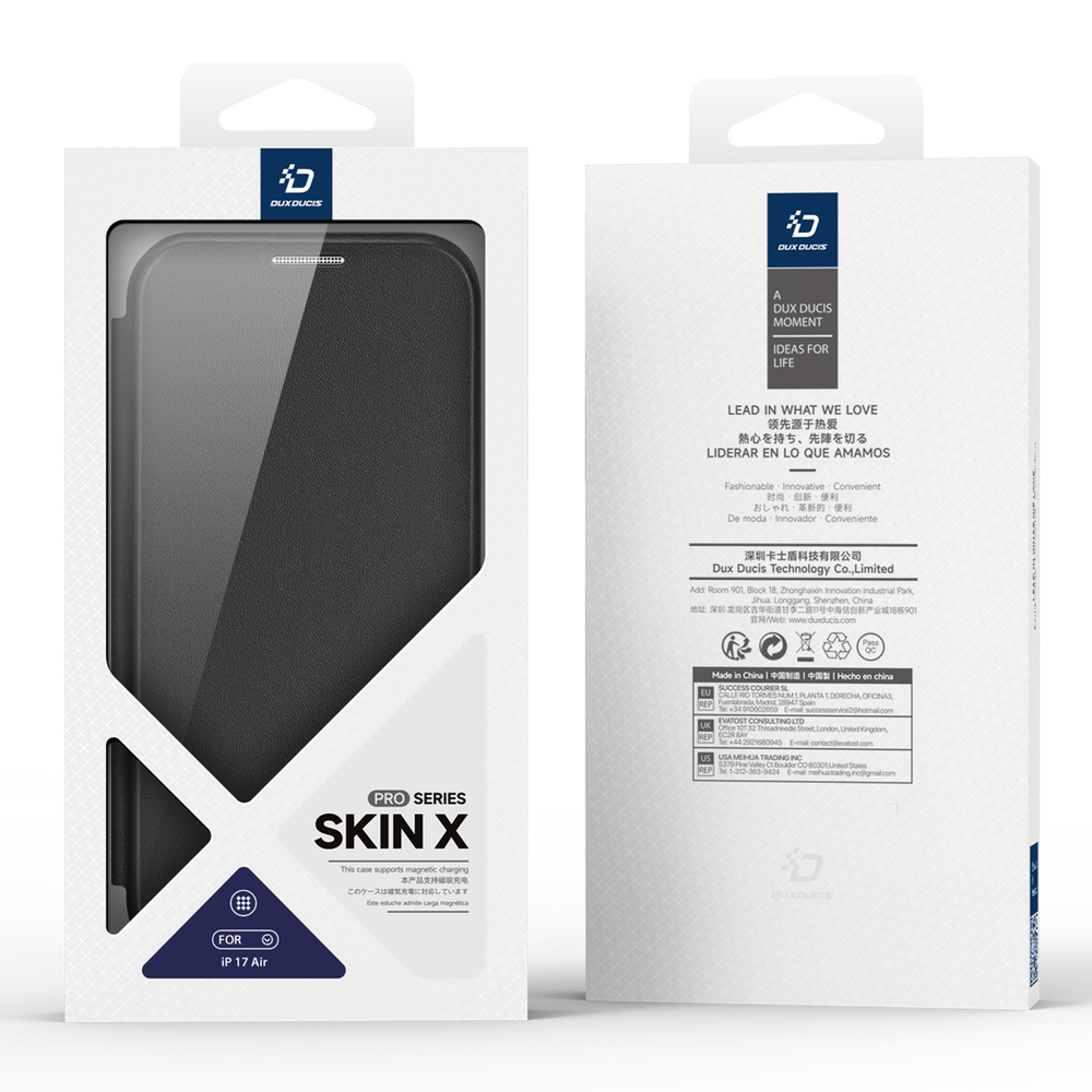 iTok webáruház - Dux Ducis Dux Ducis Skin X Pro iPhone 17 Air pénztárcás tok, MagSafe-kompatibilis (fekete) 3 Dux Ducis Skin X Pro iPhone 17 Air Case with Wallet, MagSafe Compatible (fekete)