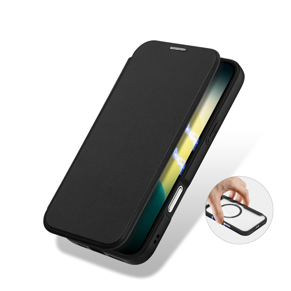 iTok webáruház - Dux Ducis Dux Ducis Skin X Pro iPhone 17 Air pénztárcás tok, MagSafe-kompatibilis (fekete) 8 Dux Ducis Skin X Pro iPhone 17 Air Case with Wallet, MagSafe Compatible (fekete)